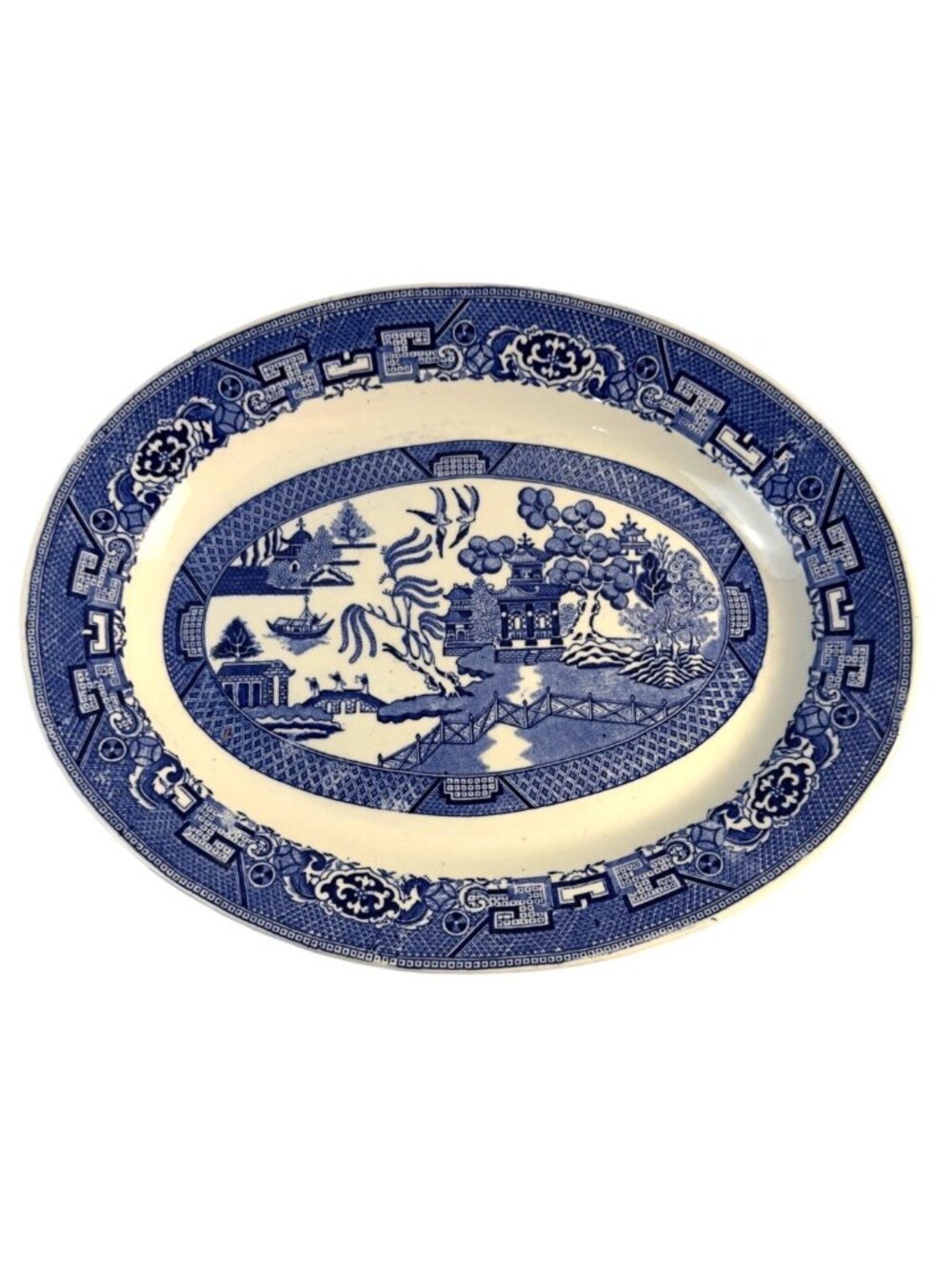Vintage Homer Laughlin Blue Willow Oval Serving Platter (1952)